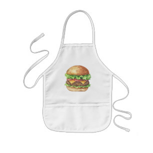 Delantal Infantil Burger acuarela