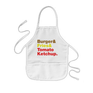 Delantal Infantil Burger & Fries & Tomate Ketchup.