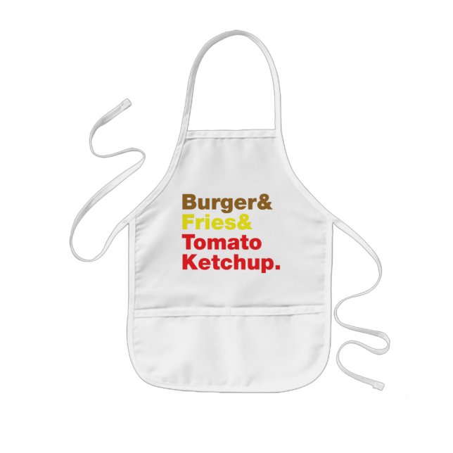 Delantal Infantil Burger & Fries & Tomate Ketchup. (Frente)