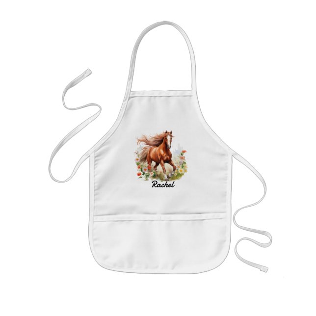 Delantal Infantil Caballo Salvaje Sorrel Rojo (Frente)