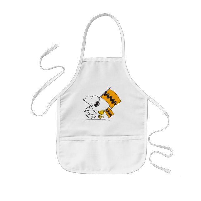 Delantal Infantil Cacahuetes | Banderas Snoopy & Woodstock (Frente)