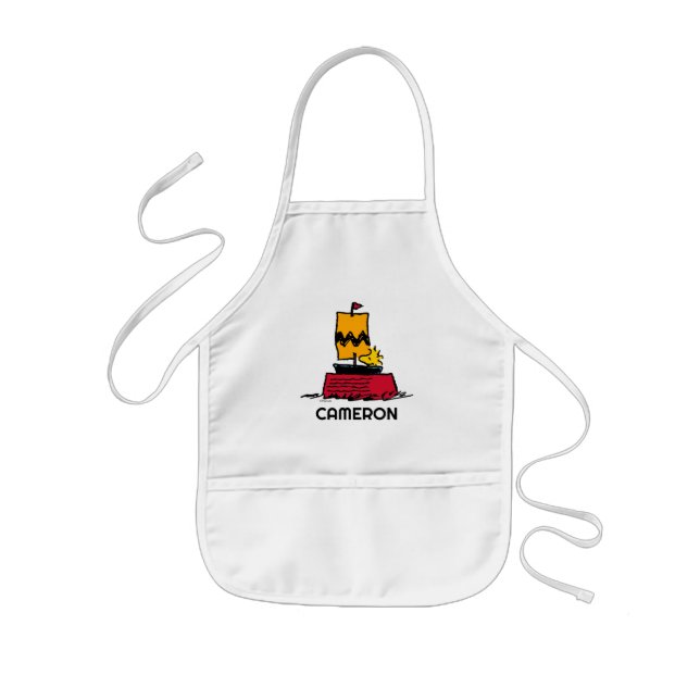 Delantal Infantil Cacahuetes | Barco de vela de Woodstock Snoopy Dis (Frente)