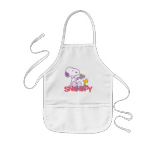 Delantal Infantil Cacahuetes   Flores Snoopy & Woodstock