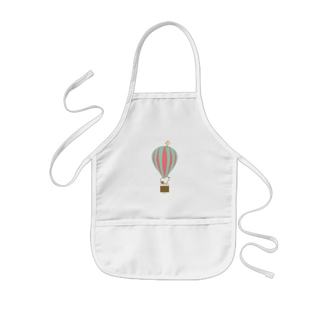 Delantal Infantil Cacahuetes | Globo de aire caliente Snoopy & Woods (Frente)