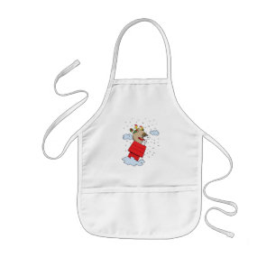 Delantal Infantil Cacahuetes Snoopy el hielo volador a los Navidad