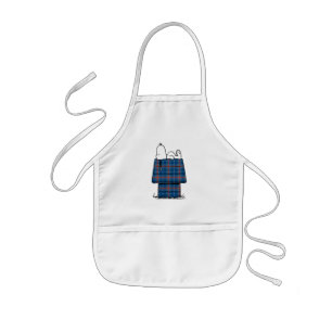 Delantal Infantil Cacahuetes Snoopy Plaid Flannel Holiday Dog Hous