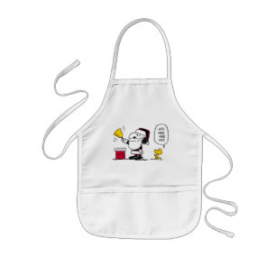 Delantal Infantil Cacahuetes Snoopy & Woodstock Santa Bell Ringer