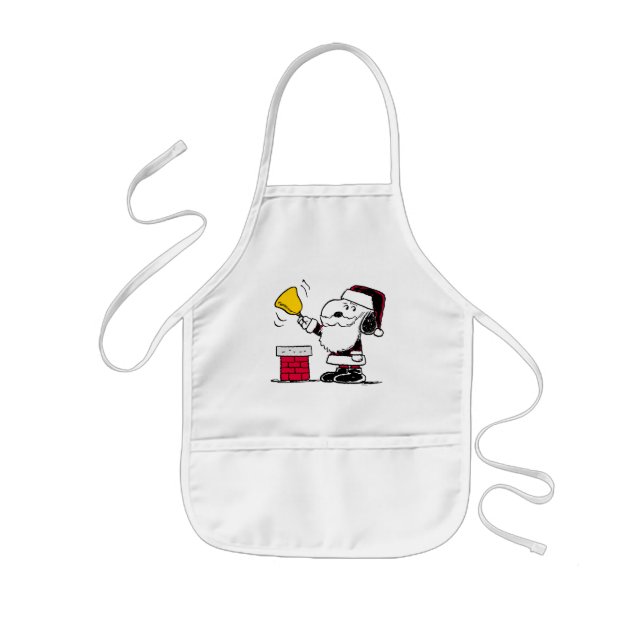 Delantal Infantil Cacahuetes | Snoopy & Woodstock Santa Bell Ringer (Frente)