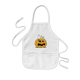 Delantal Infantil Cacahuetes   Snoopy y Woodstock Jack-O-Lantern