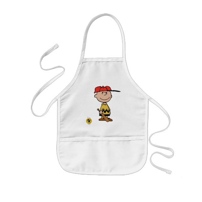Delantal Infantil Cacahuetes | Sonrisa de béisbol Charlie Brown (Frente)