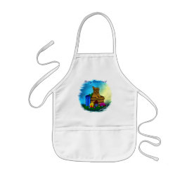 Delantal Infantil Cachorro en una caja , Feliz Navidad