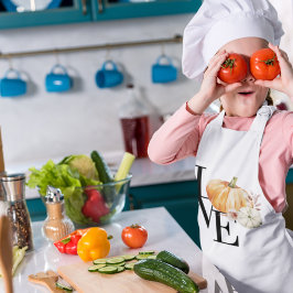 Delantal Infantil Calabaza Naranja acuarela moderna con amor