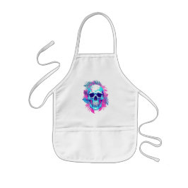 Delantal Infantil Calavera Floral al Estilo Vaporwave