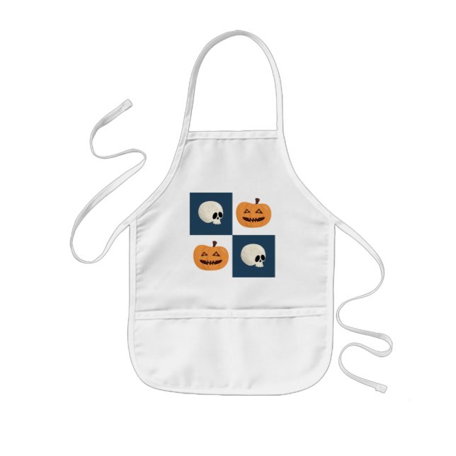 Delantal Infantil Calaveras y calabazas (Frente)
