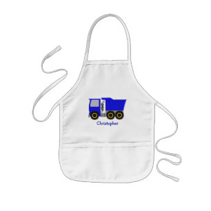 Delantal Infantil Camión azul personalizado