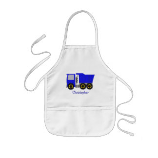 Delantal Infantil Camión azul personalizado