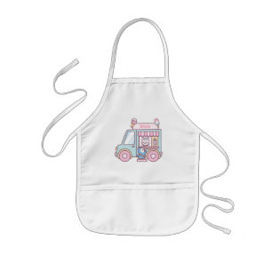 Delantal Infantil Camión de helado pastel adorable personalizado par