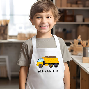 Delantal Infantil Camión Volquete Amarillo Construcción Personalizad