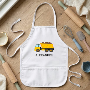 Delantal Infantil Camión Volquete Amarillo Construcción Personalizad