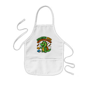 Delantal Infantil Camiseta de dinosaurio rugiendo en jardín de infan
