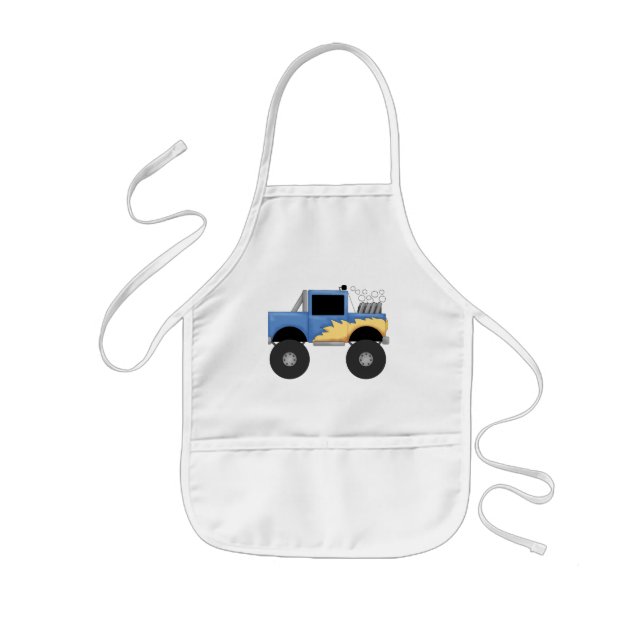 Delantal Infantil Camisetas y regalos azules del monster truck (Frente)