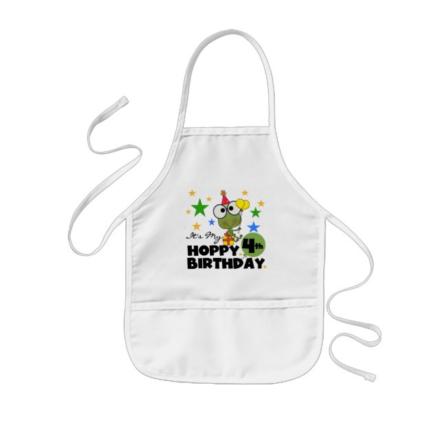 Delantal Infantil Camisetas y regalos de cumpleaños de Hoppy Frog (Frente)