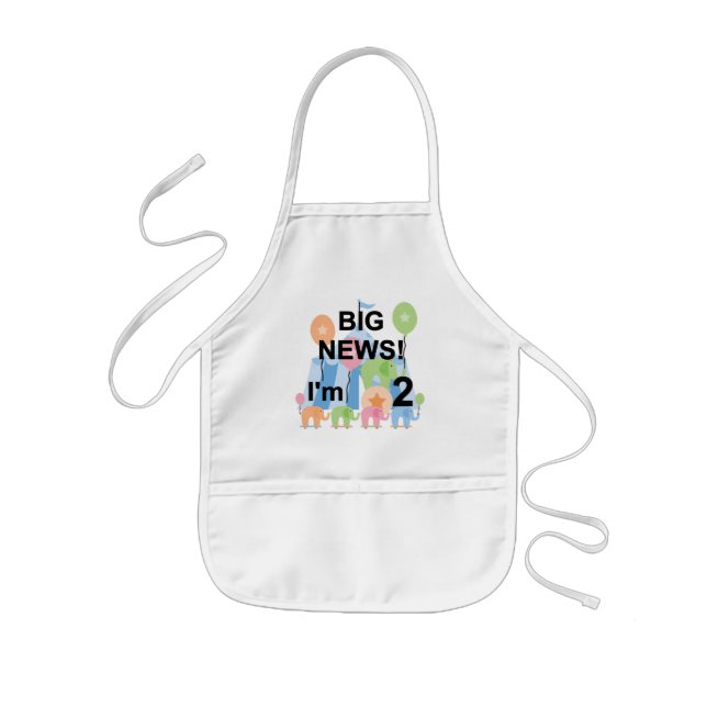 Delantal Infantil Camisetas y regalos del 2º cumpleaños de Big News  (Frente)