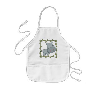 Delantal Infantil Camisetas y regalos del hipopótamo del bebé