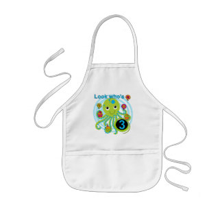Delantal Infantil Camisetas y regalos Octopus 3º cumpleaños