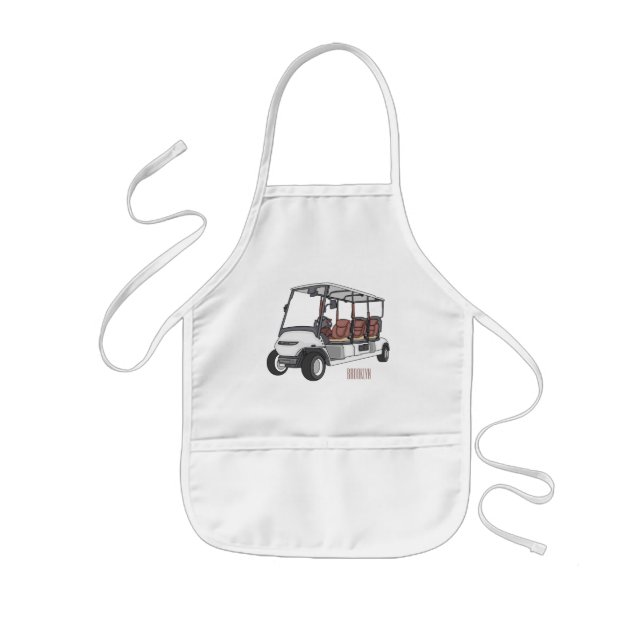 Delantal Infantil Carro de golf / ilustracion personalizado de coche (Frente)
