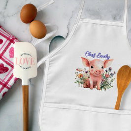 Delantal Infantil Cerdito en flores silvestres niños en el Apron per