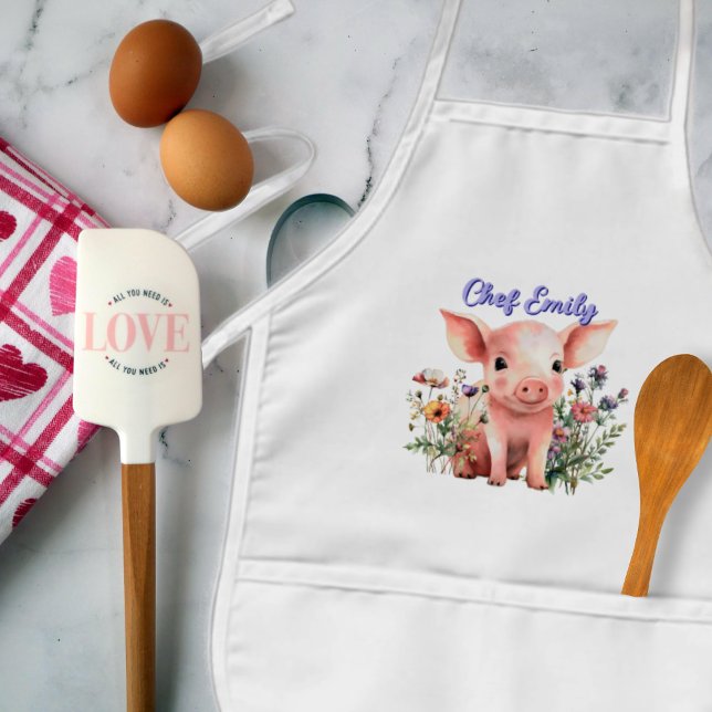 Delantal Infantil Cerdito en flores silvestres niños en el Apron per (Subido por el creador)