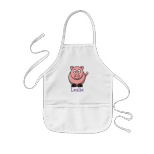 Delantal Infantil Cerdo lindo del dibujo animado personalizado con