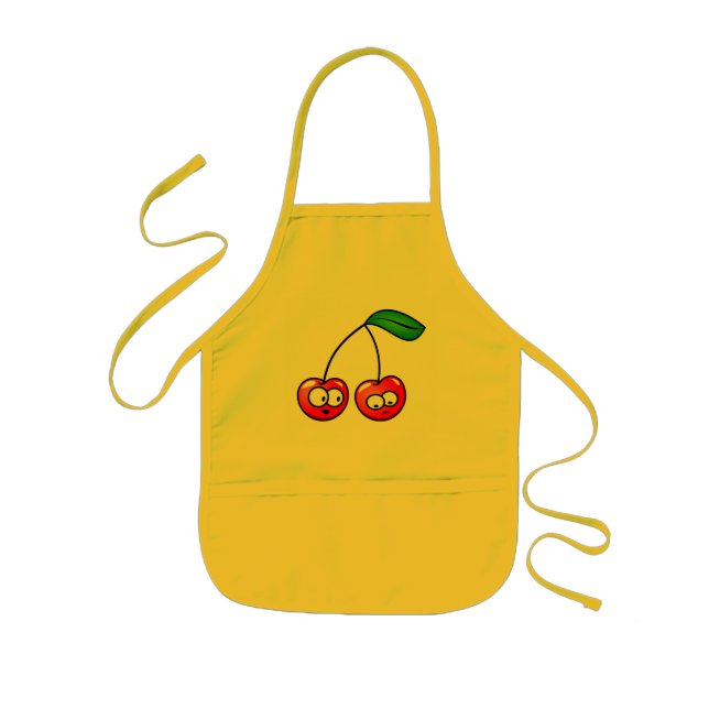 Delantal Infantil Cerezas lindas y divertidas del dibujo animado (Frente)