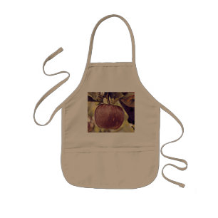 Delantal Infantil Cesta con manzanas pintando un manzano