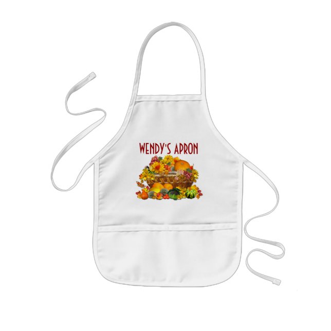 Delantal Infantil Cesta de otoño ~ Kids Apron (Frente)