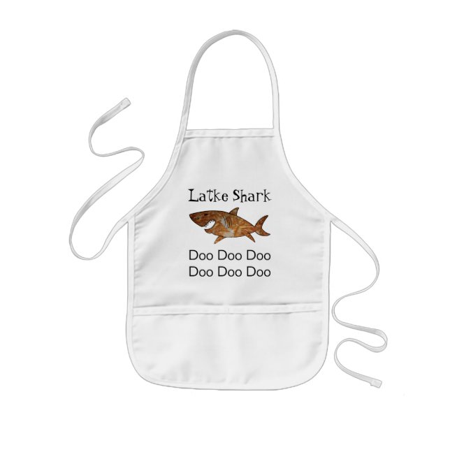 Delantal Infantil Chanukah Funny Latke Shark (Frente)