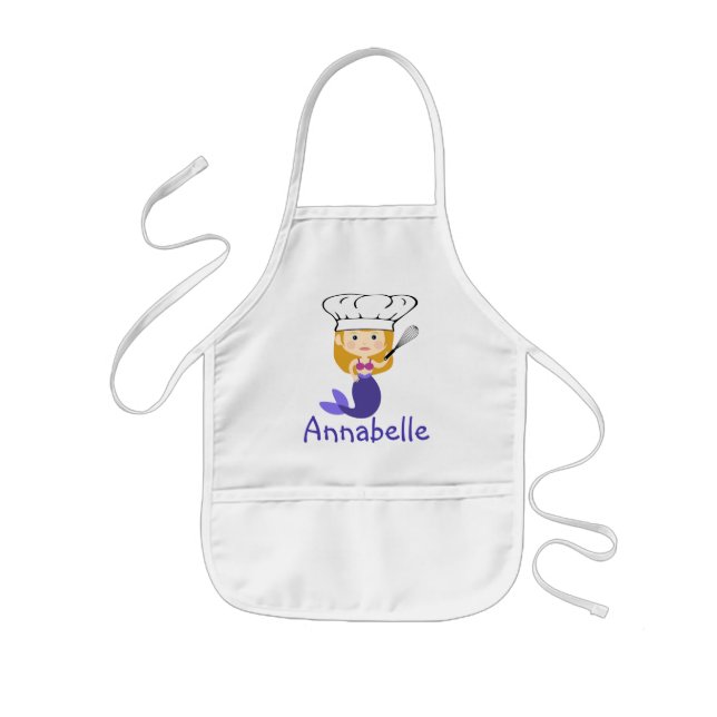 Delantal Infantil Chef de Sirena Púrpura (Frente)