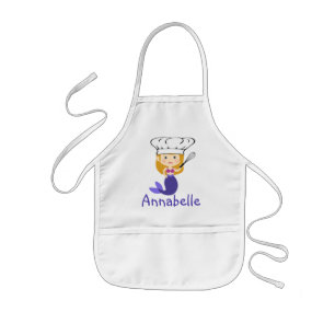 Delantal Infantil Chef de Sirena Púrpura Personalizado