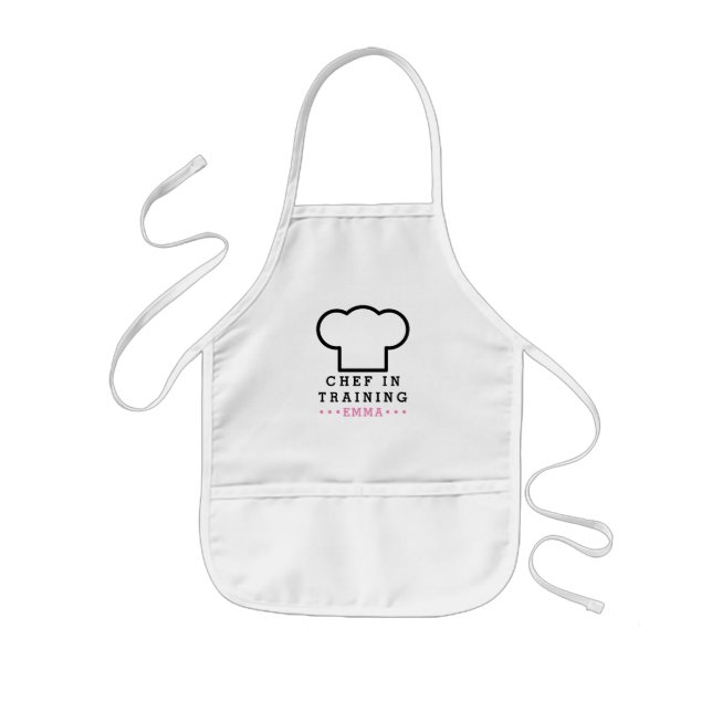Delantal Infantil Chef peonalizado en formación (Frente)