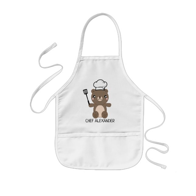Delantal Infantil Chef Teddy Bear Personaliza el Apron Infantil (Frente)