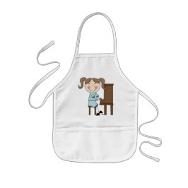 Delantal Infantil Chica del palillo que juega el piano