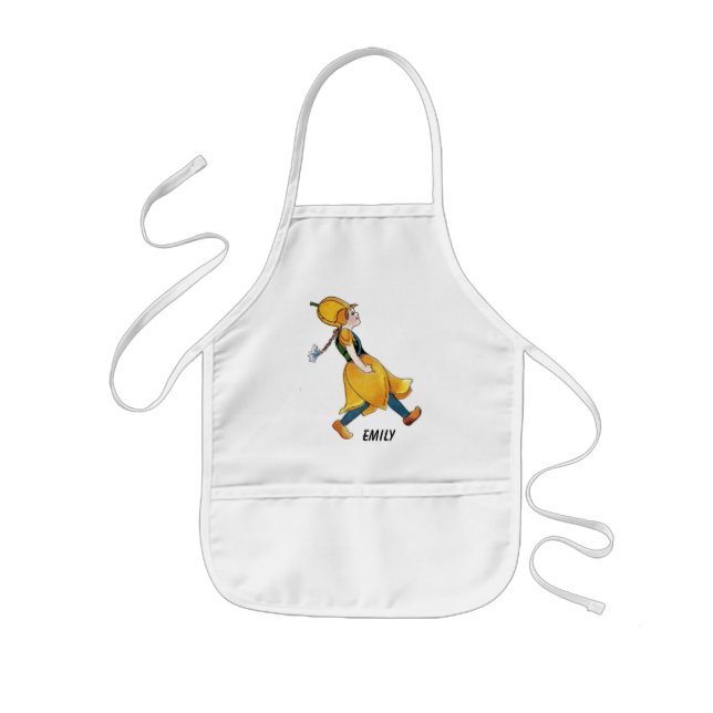 Delantal Infantil Chica divertida de flor de tulipano amarillo (Frente)