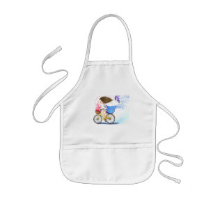 Delantal Infantil Chica En Bicicleta, Apron, Amor Romántico