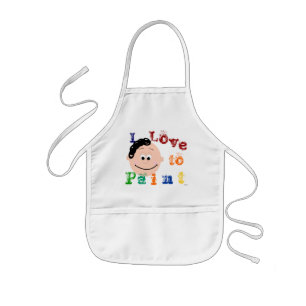 Delantal Infantil Chicas de Curly Hair Ponytail pintando Apron