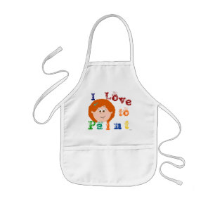 Delantal Infantil Chicas de la cabeza roja pintando a Apron