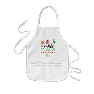 Delantal Infantil Chicas Little Miss Navidad personalizadas