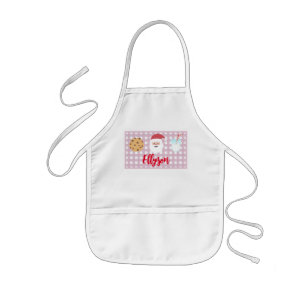 Delantal Infantil Chicas Santa Milk y Cookies, Apron infantil