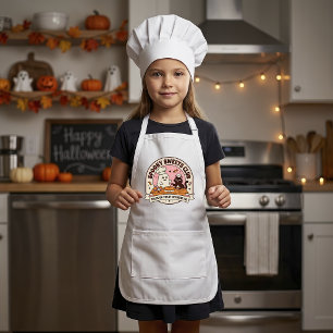Delantal Infantil Club de Dulces Espeluznantes Gato Fantasma Cocina