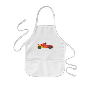 Delantal Infantil Coche de Carreras Lindo para Niños